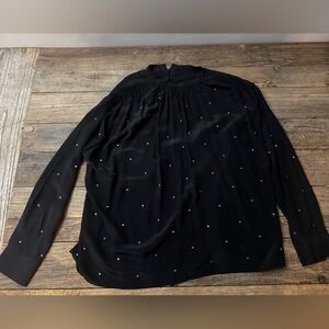 ZADIG & VOLTAIRE rhinestone studded top in black with blue stones. Size XS. 🖤💙